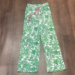 Lilly Pulitzer PJ Knit Pant Fiddle Leaf Green Lil Escape Plan Size XXS
